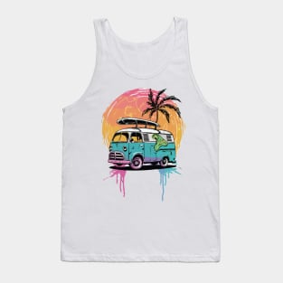 Surfing on board during the Sunset Tank Top